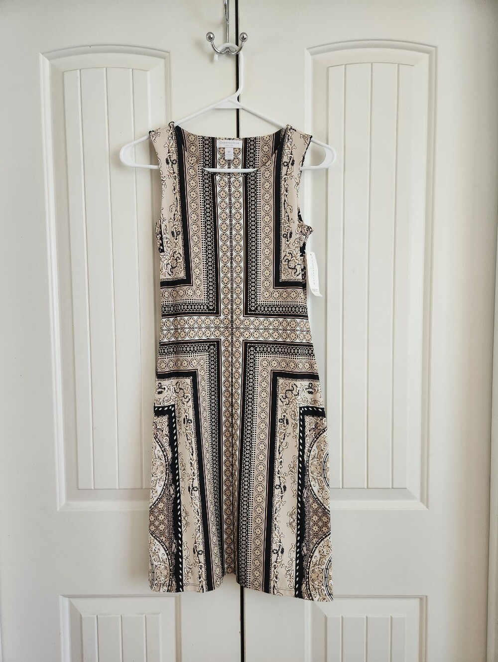 Charter Club Sleeveless Sheath Dress in Black, Cream &and Tan, NWT, Size: PP - Picture 3 of 6